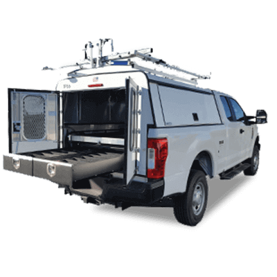 White Pick Up with Jason Pro Series truck cap